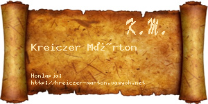 Kreiczer Márton névjegykártya